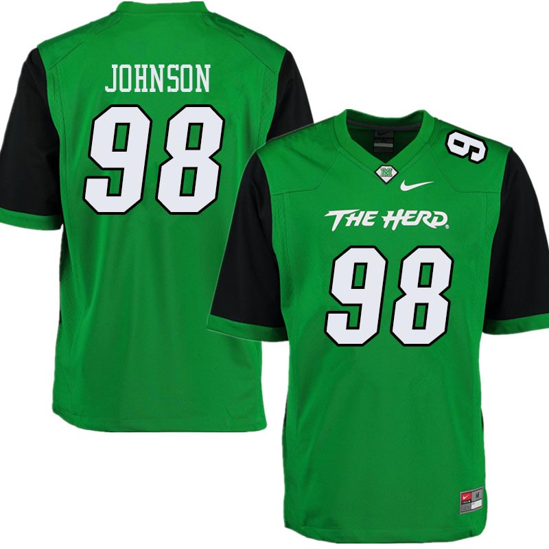 Men #98 Charkie Johnson Marshall Thundering Herd College Football Jerseys Sale-Green
